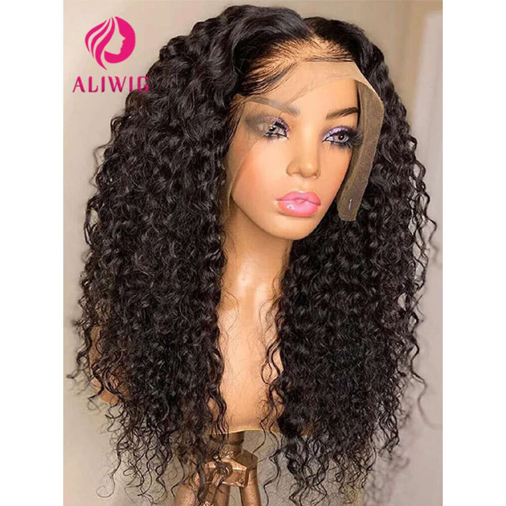 HD Kinky Curly Frontal Human Hair Wigs For Women Preplucked Brazilian Cheap Bleached Water Deep Wave Lace Front Wig On Sale