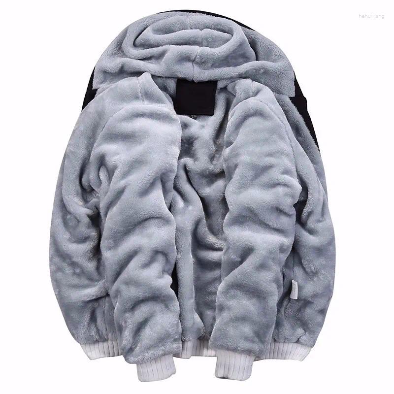 Men's Winter Hooded Bomber Jacket - Warm Fleece Zipper Coat For Sports,