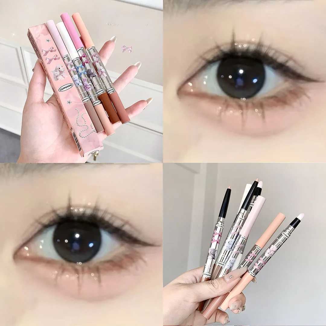 Highlighter Eye Shadow Pencil Pearl Bright Eyeliner Shimmer Matte Gel Eye Head Brightening Lying Silkworm Pen With Brush Makeup Y240813