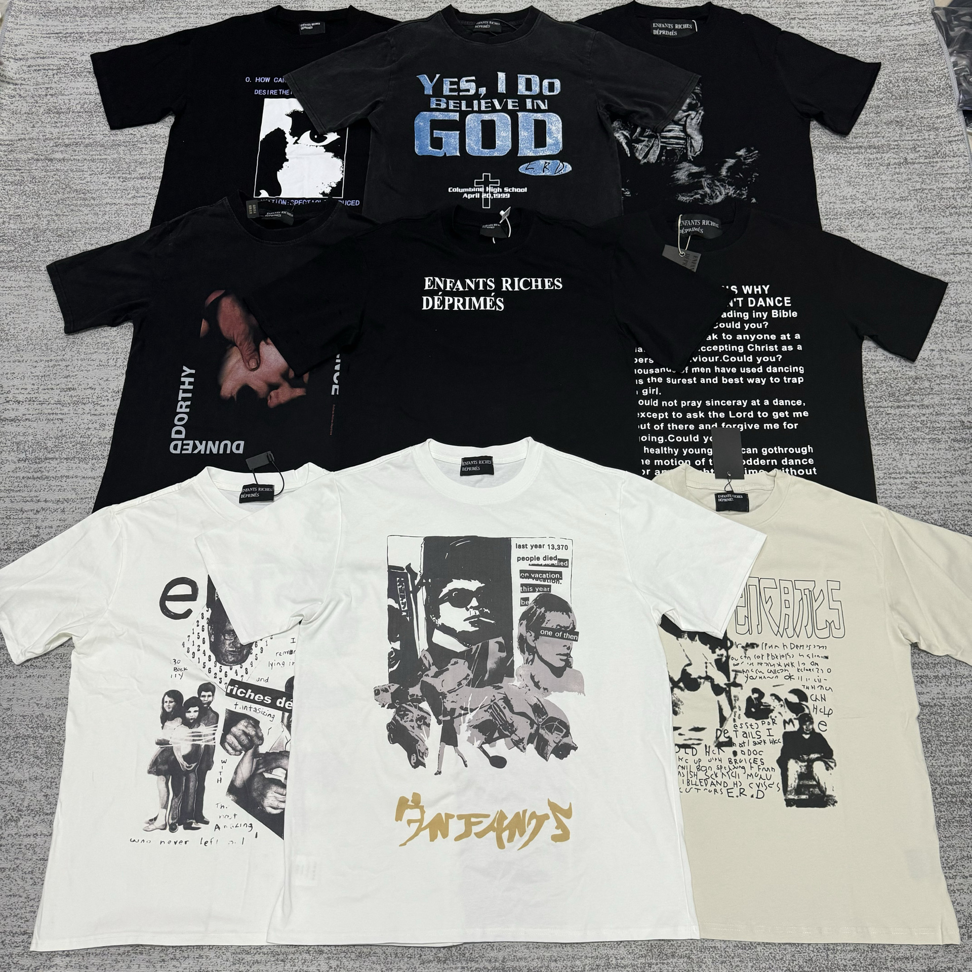 Mens T Shirts ERD Summer Enfants Riches Deprimes Printed cleanfit Short Sleeve T-shirt Men Women Cotton Top Loose Large Style Tee