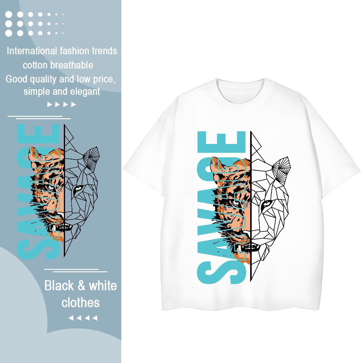 Cool T-Shirts Breathable Soft Sport Anime Print 230g 100% Cotton Tshirt for Man Woman DIY Customized Wear
