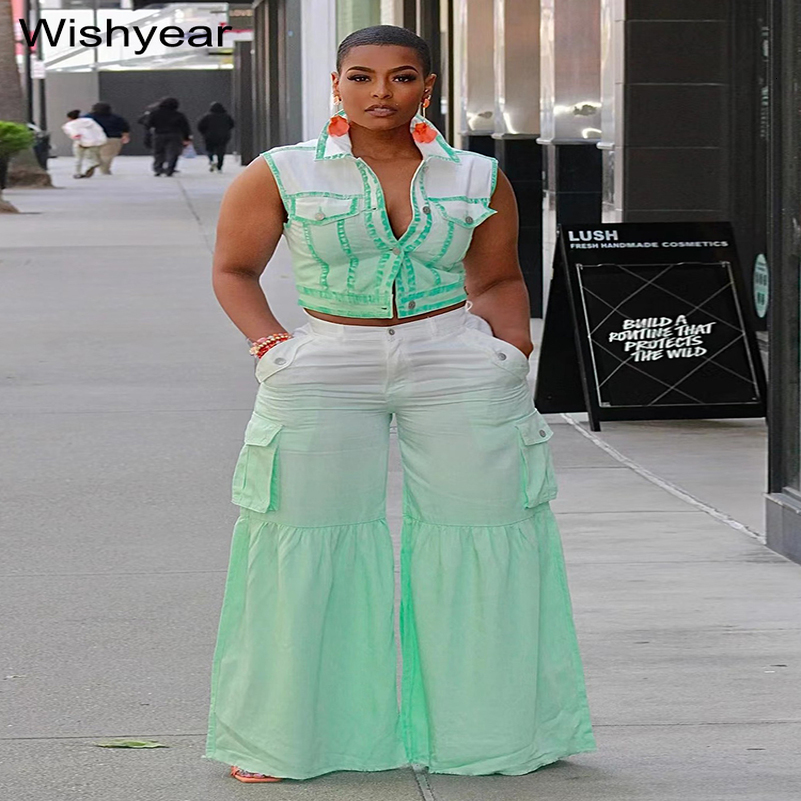 Vintage Shirt and Pocket Straight Wide Leg Flare Pants Womens Birthday Summer Two 2 Piece Set Outfit Party Club Night Tracksuit 240813