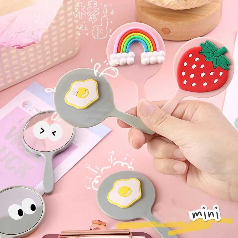 1 Korean princess mirror mini handheld cartoon dormitory paper mirror makeup tool W240813