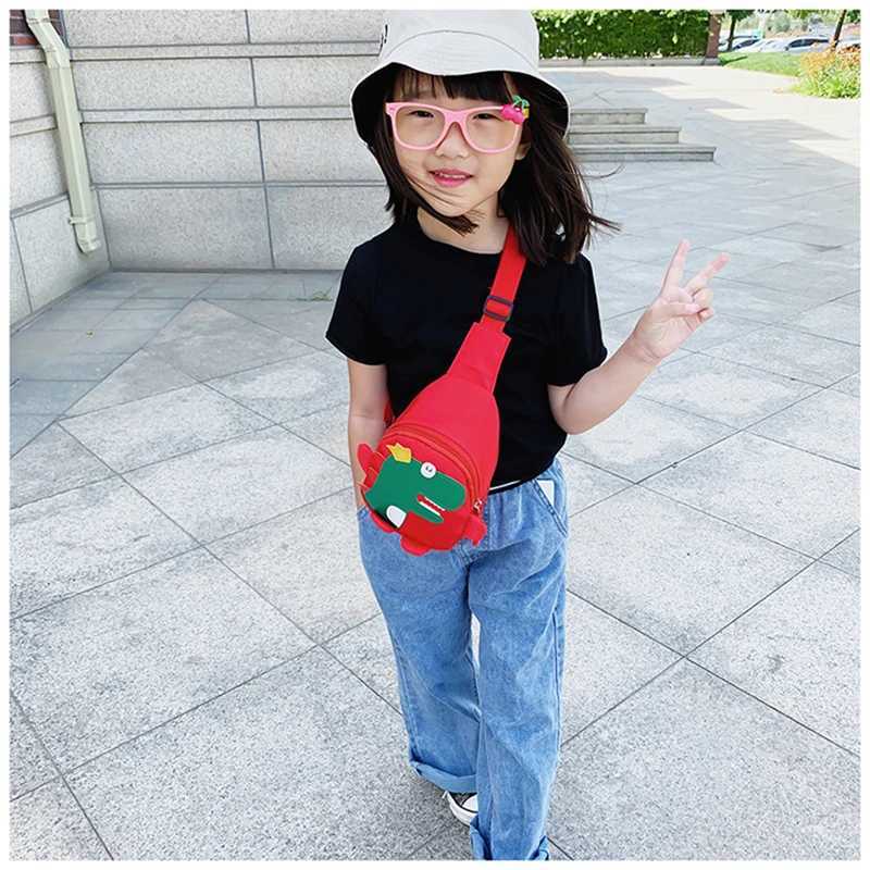 Childrens Messenger Bag Fashion Cartoon Dinosaur Pattern Mini Chest Bag Baby Boy Gills Cute Outdoor Coin Wallet Childrens Gift W240813