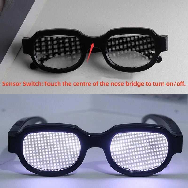 LED Tech Glasses Conan Terminator Personalised Dress Up Spooky Prom Performance Glasses for Halloween Party cosplay Y240813