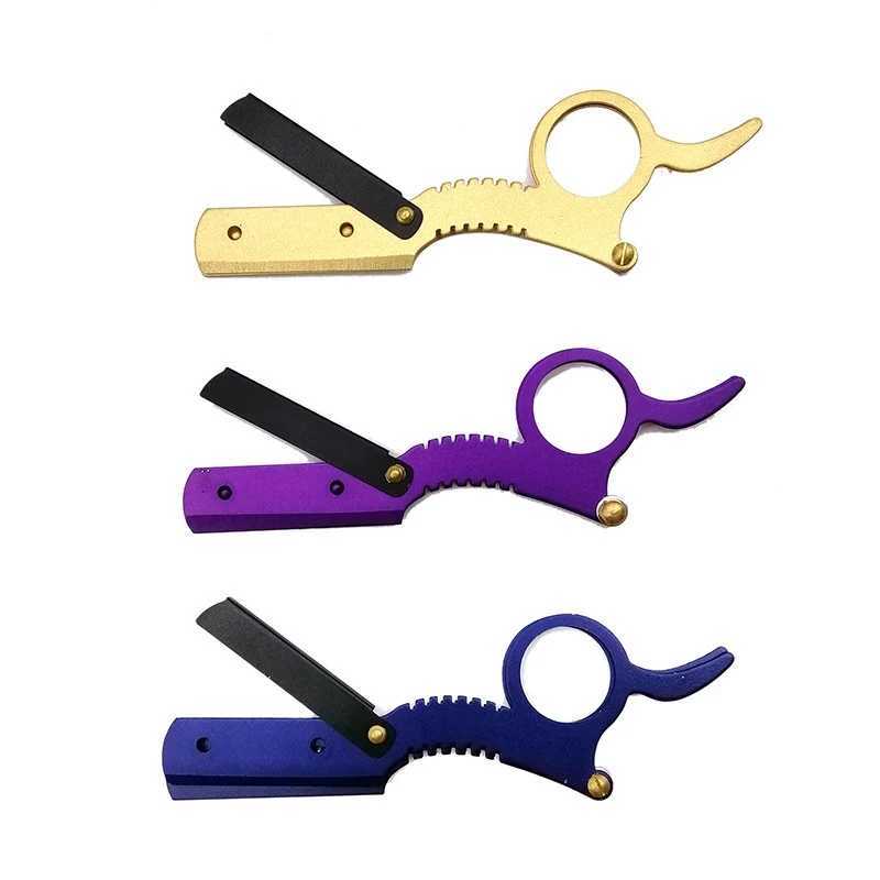 Straight Edge Barber Razor Haircut Beard Eyebrow Shaving Tool Manual Depilation Razor Hairdresser Trimming Blades ReplaceableM240814