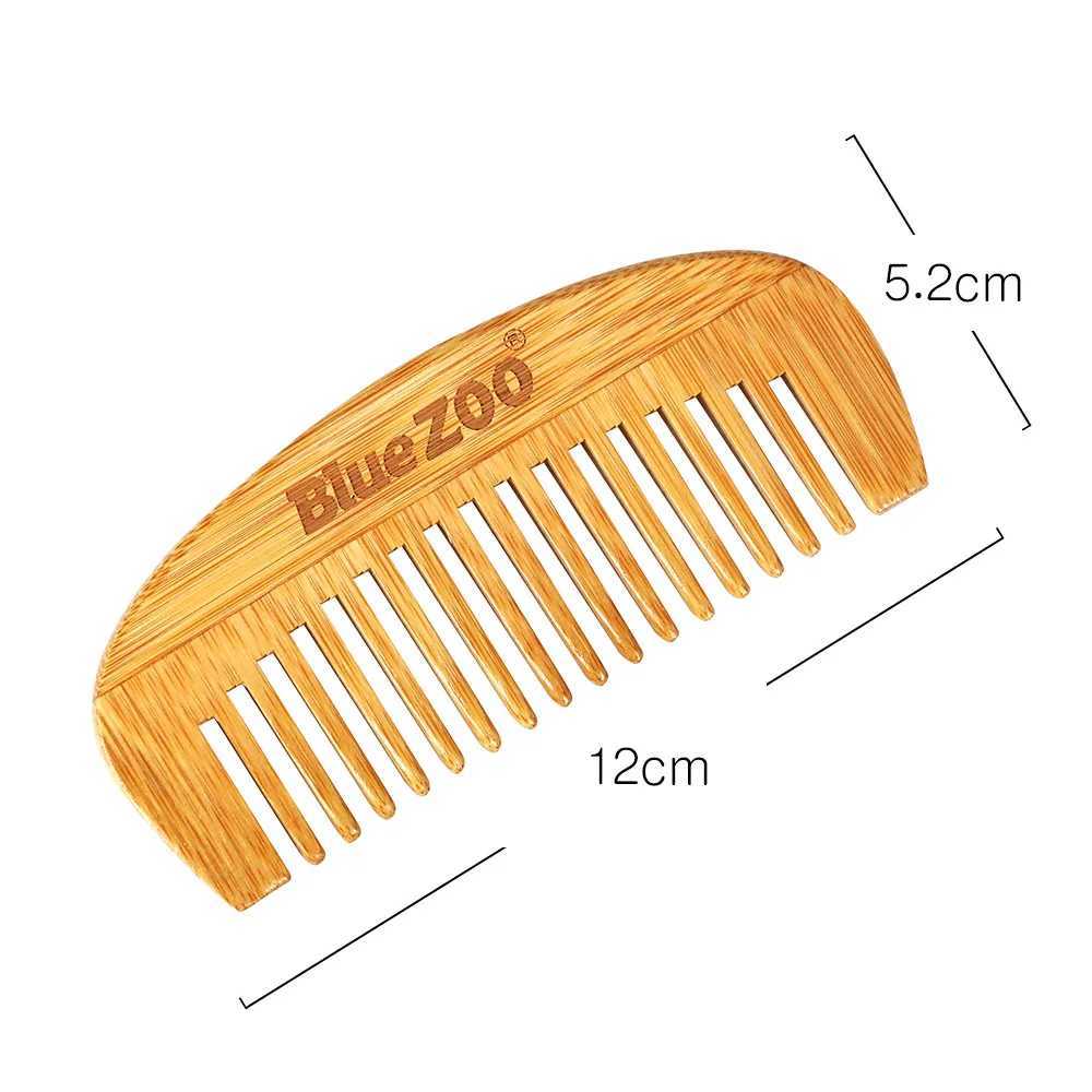 1 piece of natural bamboo and wood portable hair comb massage scalp anti-static mens beard comb 12 * 5.2cm womens hairstyle tool W240813