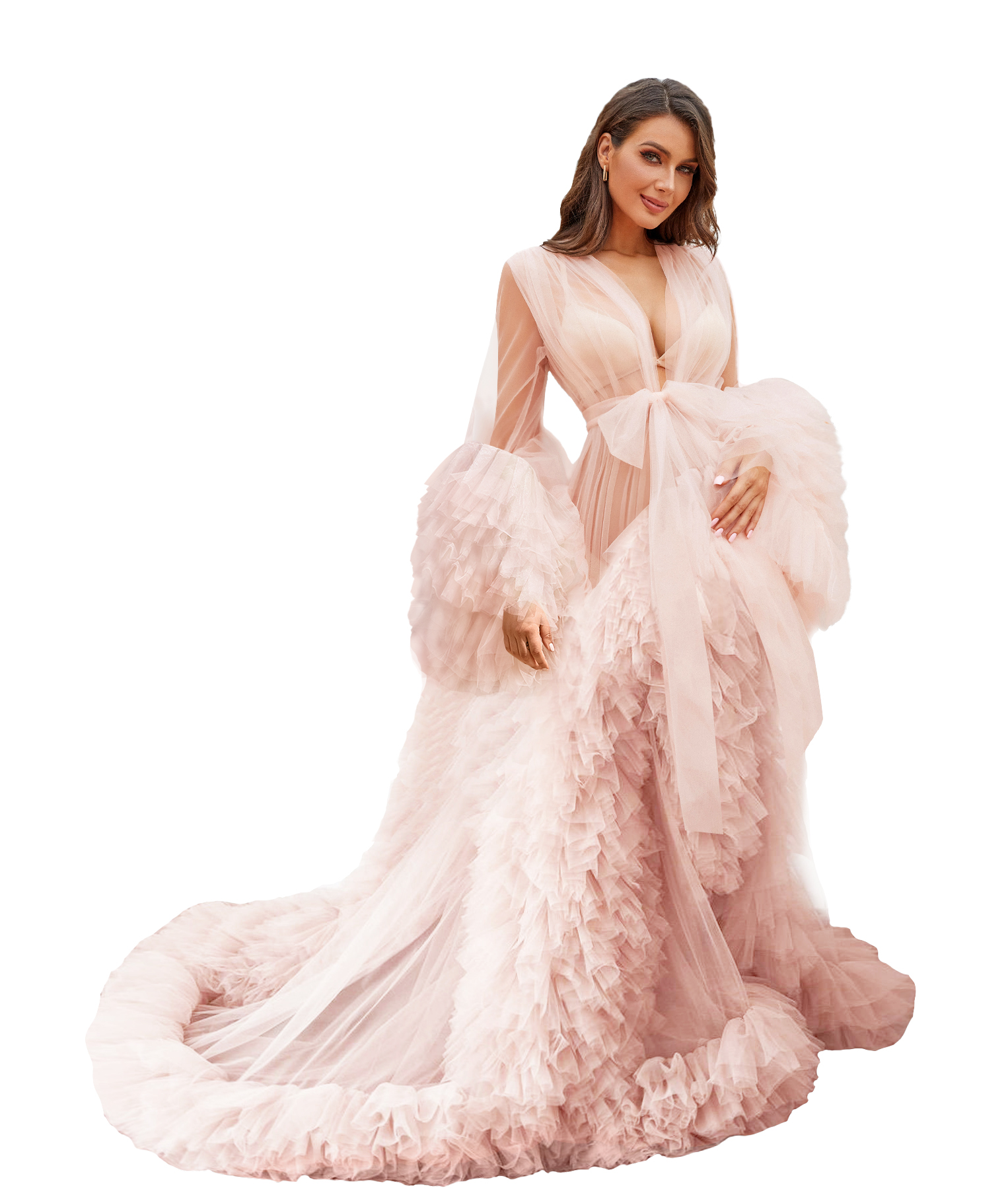 Vintage Evening Dresses Maternity Robes for Photoshoot Tiered A Line Babyshower Dresses Sexy Floor Length Pregnant Women Party Gowns