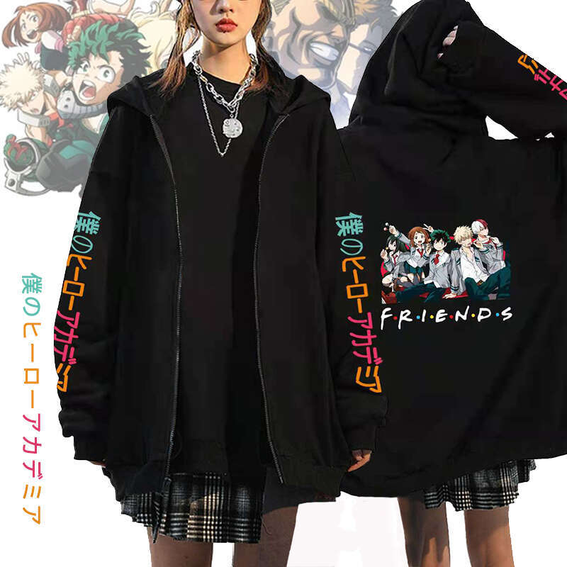 Hero My Academia Japan Anime Men Women Zip Hoodies Bakugo Himiko Shoto Plus Size Sweatshirt Haruku Unisex Streetwear Pullover