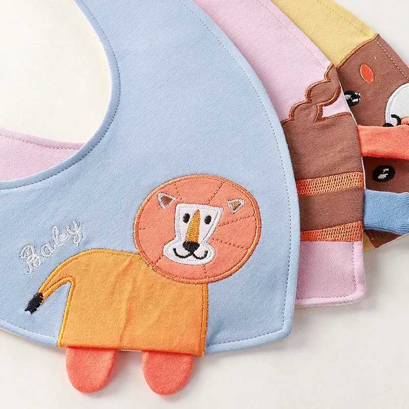 Bibs Burp Cloths Triangle Cartoon Baby Bibs Soft Newborn Feeding Towel Cotton Cloths for Girls Boys Bandana Bib Newborn Saliva Towel Burp ClothsL4812
