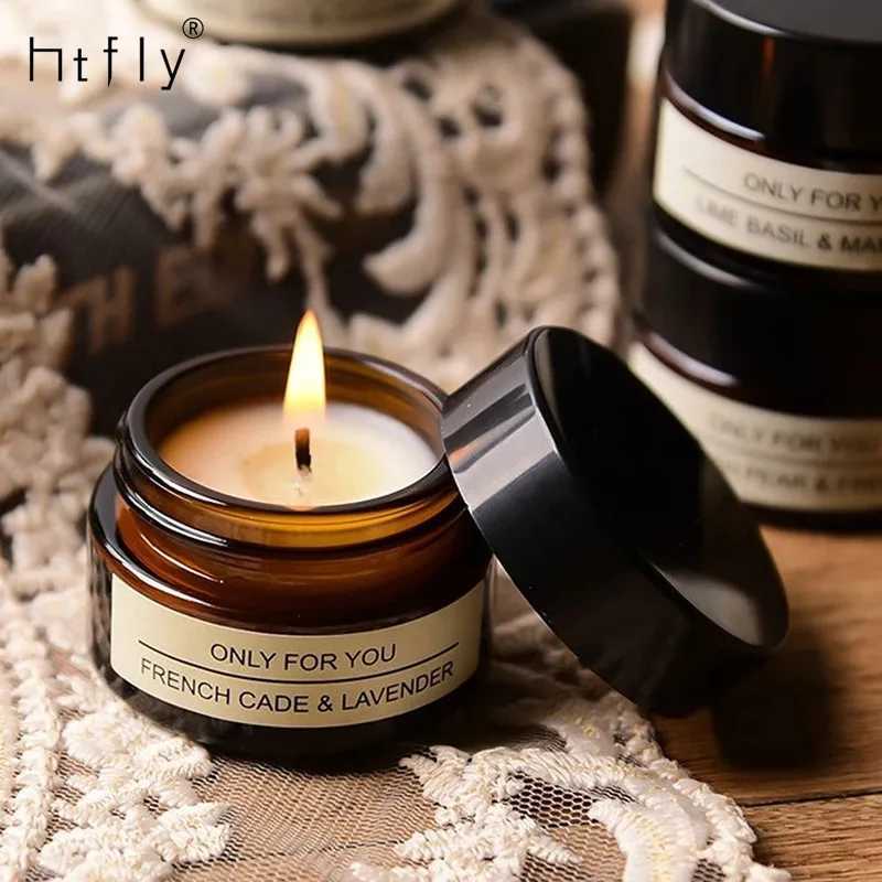 30g Aromatherapy Candle Natural Plant Rose Oil Glass Stand Birthday Candle Fragrance Candle Making Family Hotel Wedding Decoration W240813