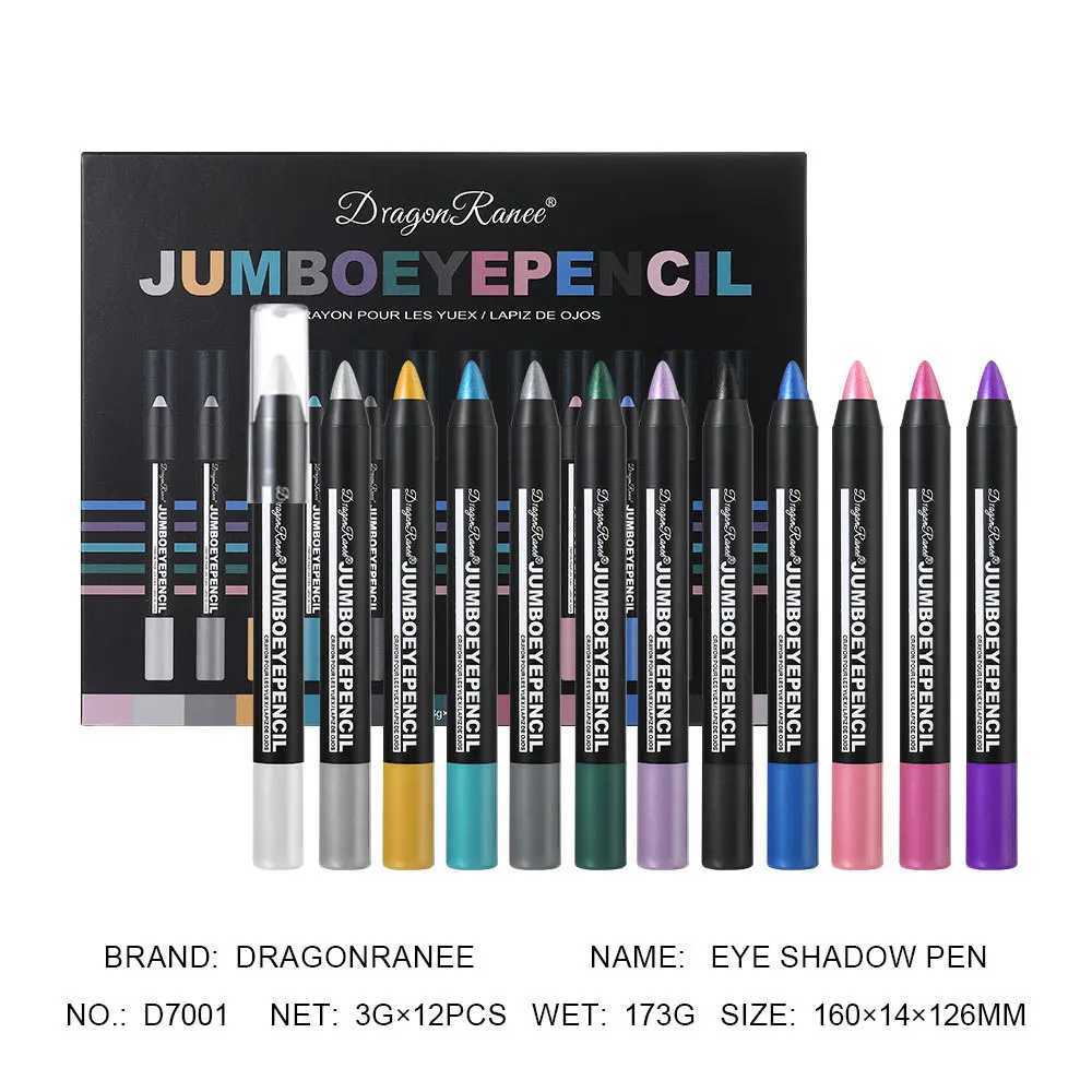 12Pcs Highlighter Eyeshadow Pencil Set Waterproof Glitter Eye Shadow Lying Silkworm Makeup Pigment Cosmetics White Eyeliner Pen Y240813