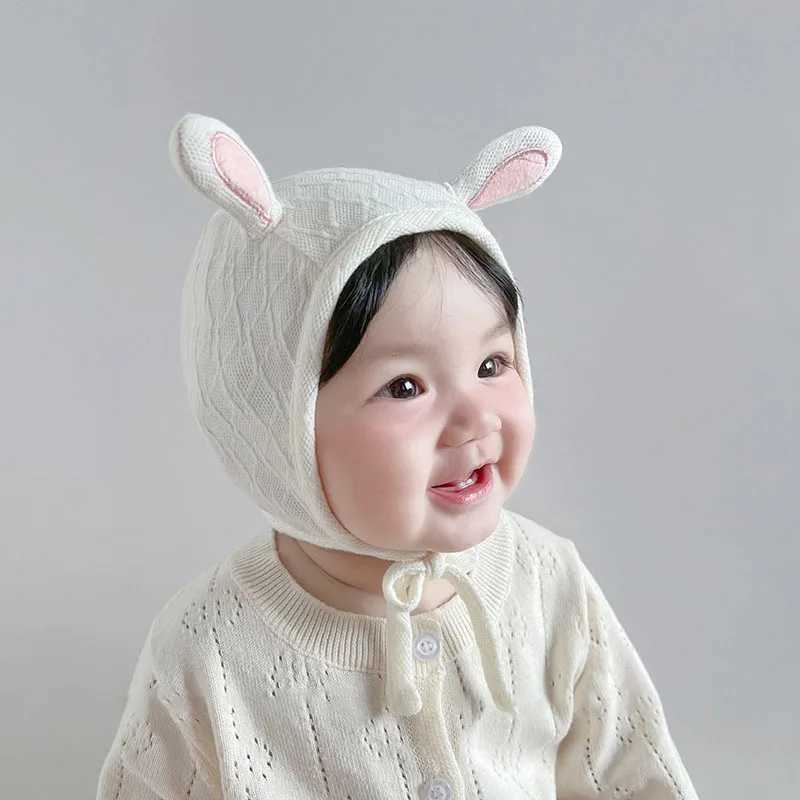 Cute Rabbit Ear Baby Hats Autumn Winter Soft Cotton Infant Ear Protection for Boy Girl Sold Color Kids Warm Beanies Bonnet HatsXJ241210