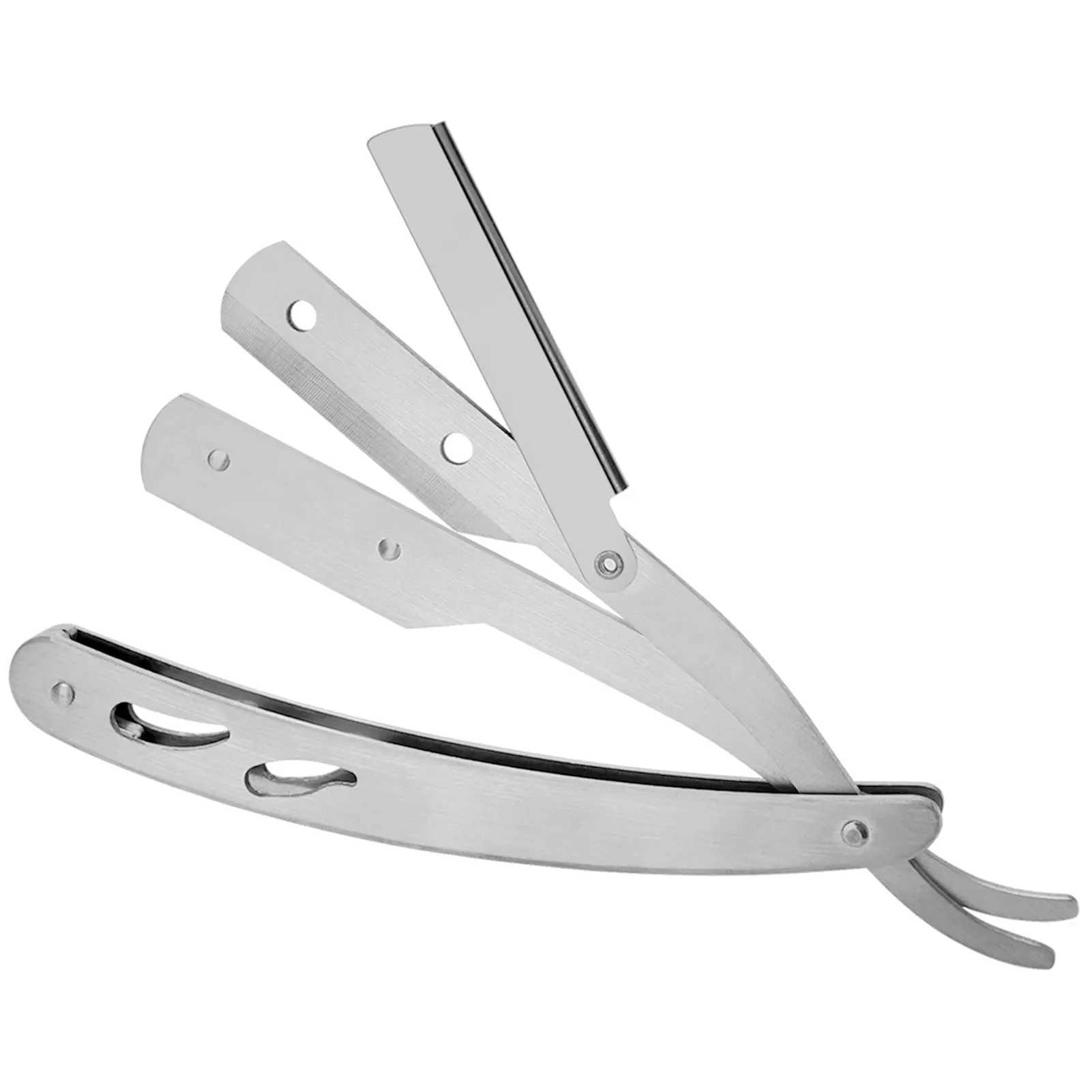 Shaving Trimming Knife Holder Manual Shaver Haircut Beard Eyebrow Shaving Tool Stainless Steel Folding Barber RazorM240814