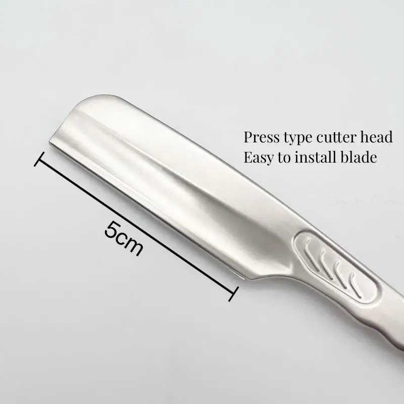 New Barber Vintage Manual Shaver RazorZinc Alloy ABS Handle Shaving Knife With Feather Blades Multifunction 5 ColorsM240814