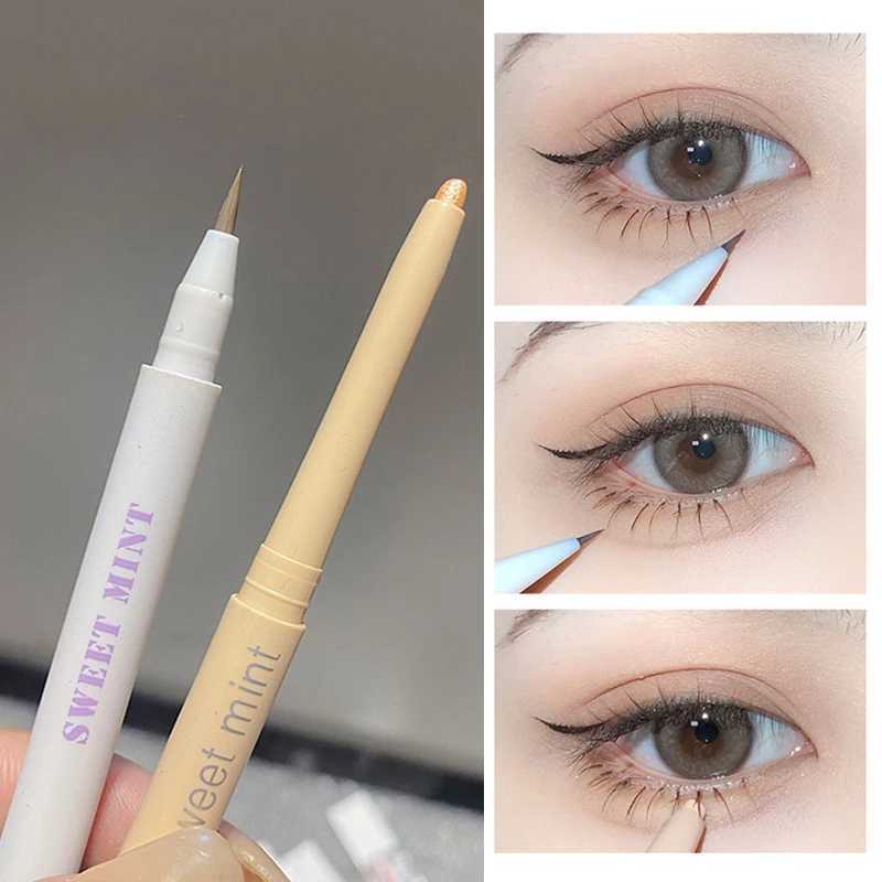Tea Brown Lying Silkworm Eyeliner Pen Pearlescent Makeup Liquid Eye Shadow Pencil Smooth Quick-drying Beauty Cosmetics Tools Y240813