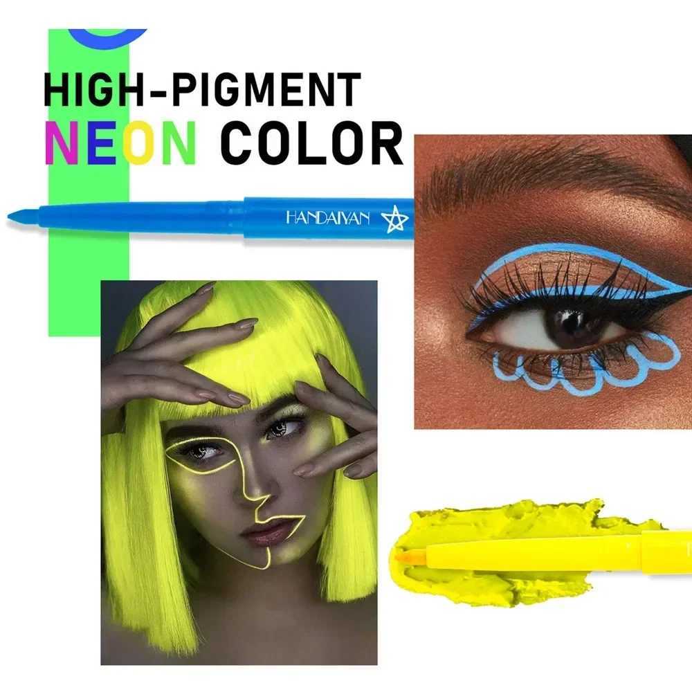 Fluorescent Eyeliner Pen 12 Colors UV Waterproof Eyeliner Gel Pen Makeup Eyeshadow Stick Halloween Face Painting Pen Cosmetics Y240813