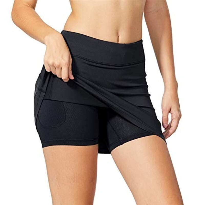 Waist Women Gym Slim A-Line Sports Shorts Skirt High Elastic Breathable Anti-Glare for Ladies