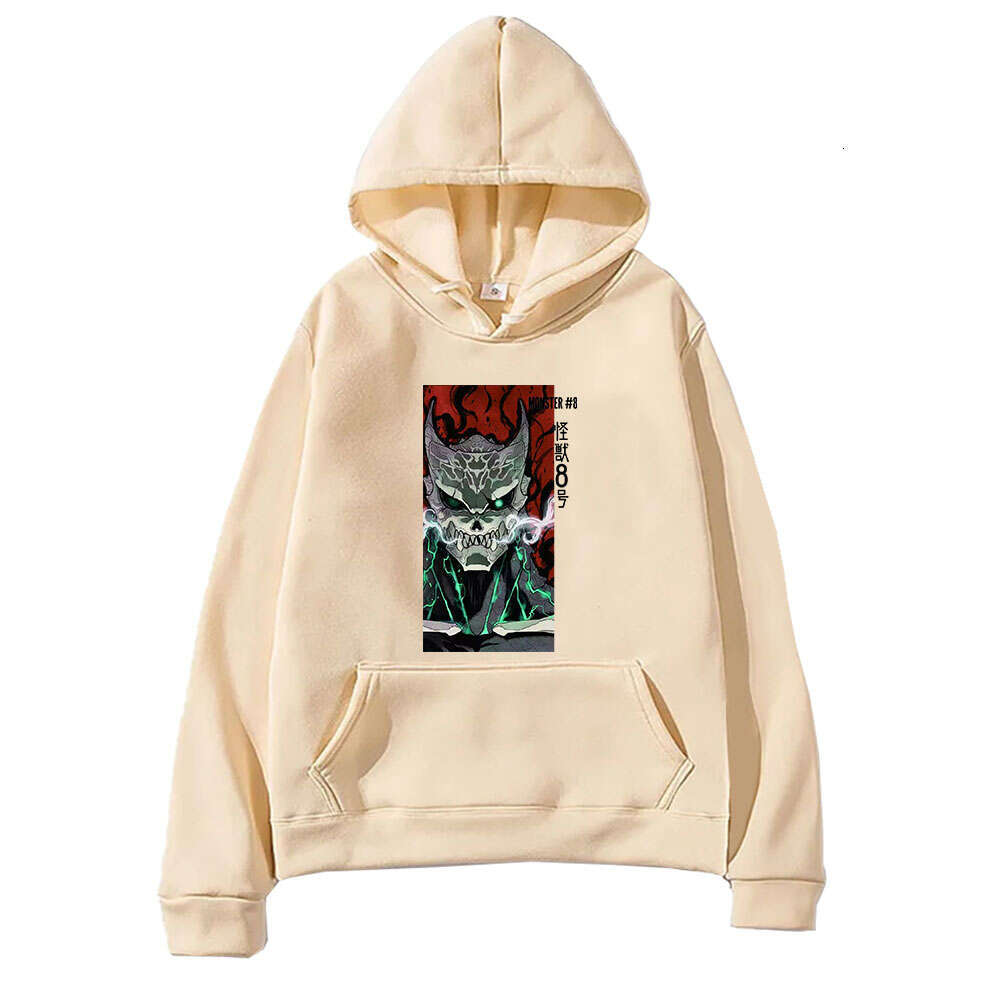 Manga Kaiju No.8 Print Sweatshirt Fall Long Sleeve Fleece Soft Hoodies Haruku Oversized Anime Printed Streetwear Clothing ed