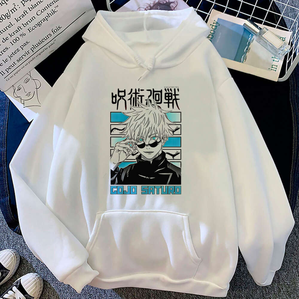Kaisen Jujutsu Gojou Satoru Anime Hooded Plus Size Hoodie Men Women Sweatshirts Haruku Long Sleeve Streetwear