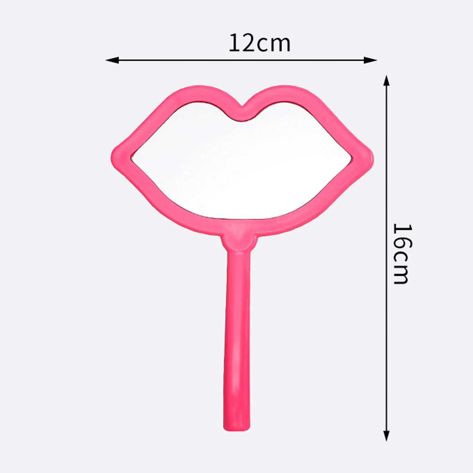Lip shaped makeup mirror portable handheld mirror lip shaped makeup mirror spa salon compact mirror womens makeup mirror W240813