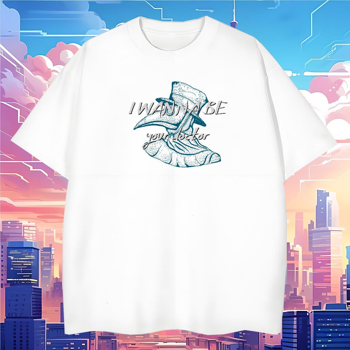 T-Shirts 230g Pure Cotton bird Casual Short Sleeve O-Neck Custom Big Size Tshirts New Designer Soft Polos