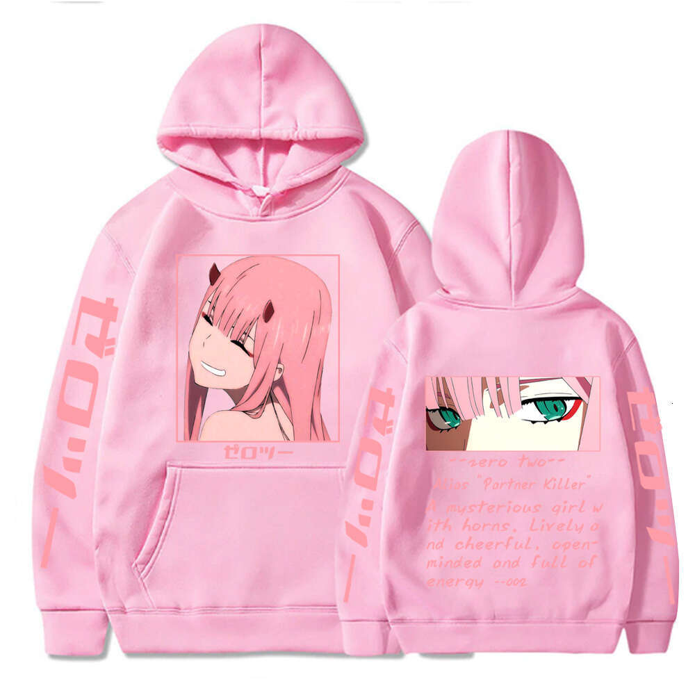 In Darling The Franxx Hot Anime Hoodie Zero Two Eyes Graphic Printed Hooded Women Plus Size Pullover Haruku Female Sweatshirt