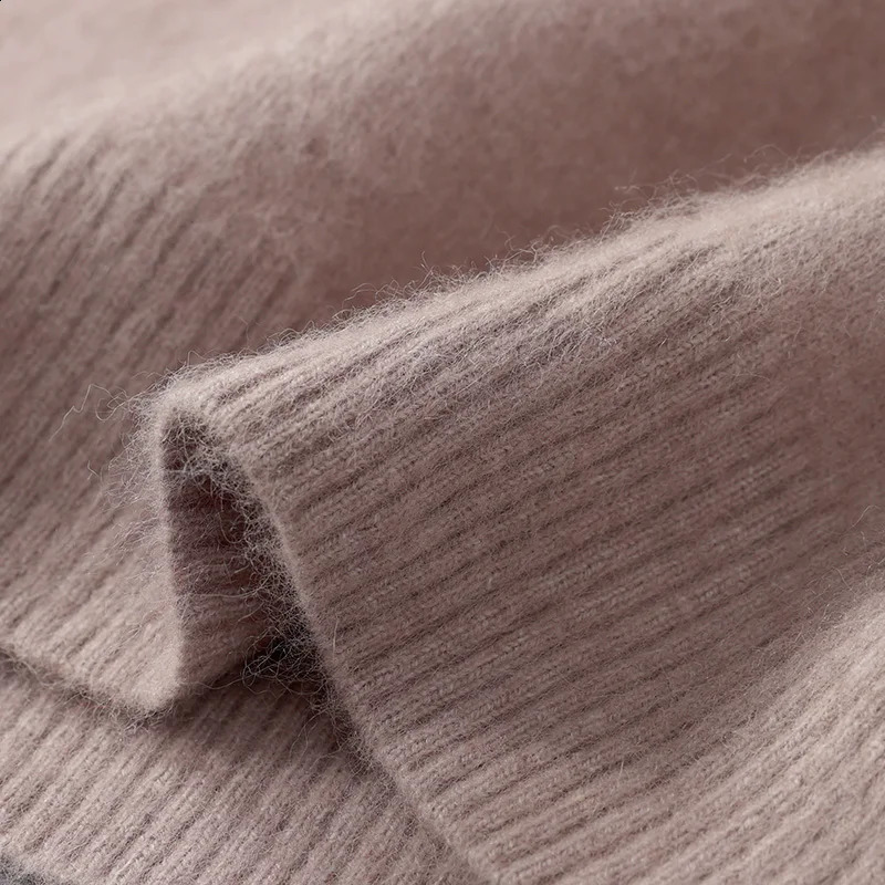 100% Pure Mink Cashmere Mens Sweater O-Neck Pullovers Knit Sweater Autumn and Winter Long Sleeve High-End Jumpers Mink Tops 240821