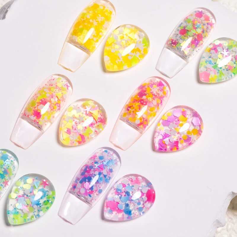 Colorful Star Sequins Gel Nail Polish 5ML Glitter Sequins Gel Polish Semi Permanent Varnish Hybrid Soak Off UV Nail Gel ManicureM240814