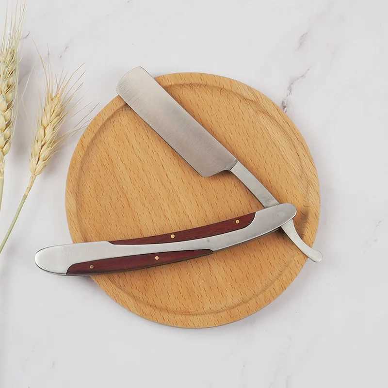 Double Color Wood Stainless Steel Old-Fashioned Shaver Manual RazorM240814