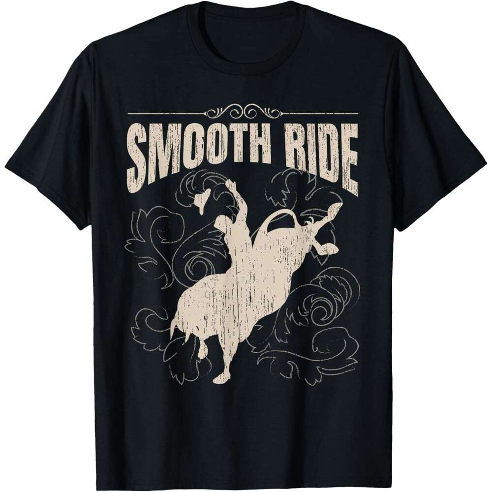 25ss T shirt for Mens Smooth Ride Funny Rodeo Cool Bull Rider Cowboy T-Shirt Shirts Tshirt Graphic Tee Casual Tops Short sleeve Free shipping