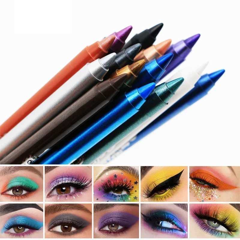 14 Colors Colorful Long-lasting Eyeliner Pencil Waterproof Quick-Dry No Blooming Blue Pink Eye Liner Pen Cosmetics Tools Y240813