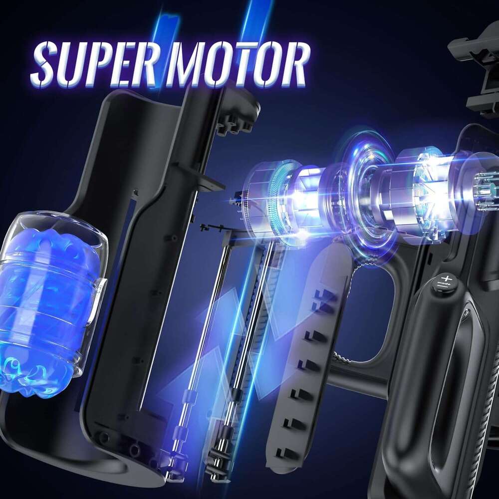 Sex toy automatic male device - men's electric adult sex machine, 12x/s thrust, hands-free training massager, with phone holder and 2 soft silico