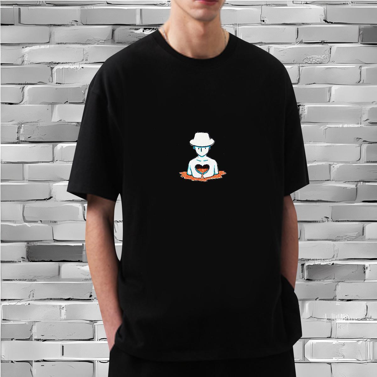 Popular portrait T Shirt For Man Sports Casual Men Tops Tees 100% Cotton 230g Fashion Designer Breathable DIY Logo Oversized Clothes