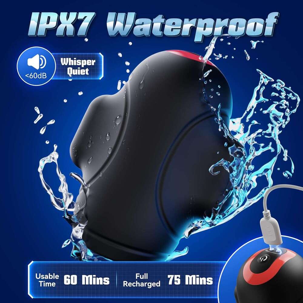 Vibiul Male Sex Toy -4-in-1 Male vibrator with 10 vibrations and 3 motors, male massager with app control, 360 ° wrapped adult sex toy for training an
