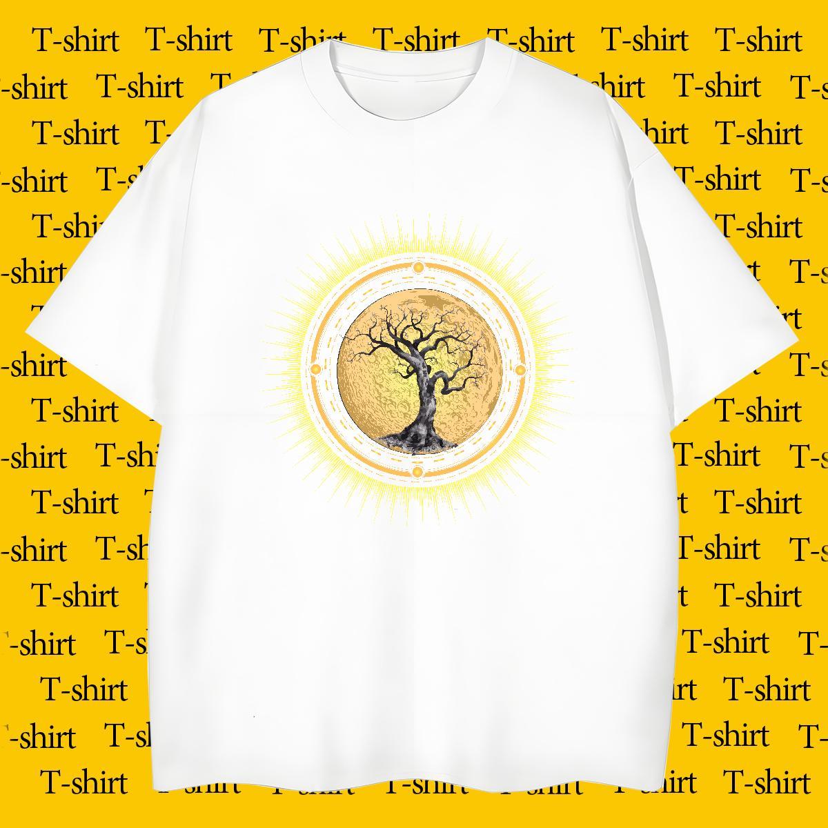 Mens T Shirts 100% Cotton 230g tree Spring Summer Crew Neck Black White Men Tops Tees Designer Fashion Unisex Tee Shirt