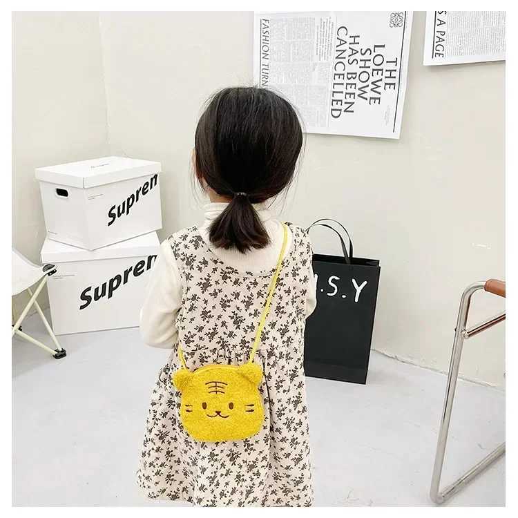 New cute cartoon animal plush cross body bag childrens coin wallet shoulder bag girls toy bag childrens fashion bag birthday gift W240813