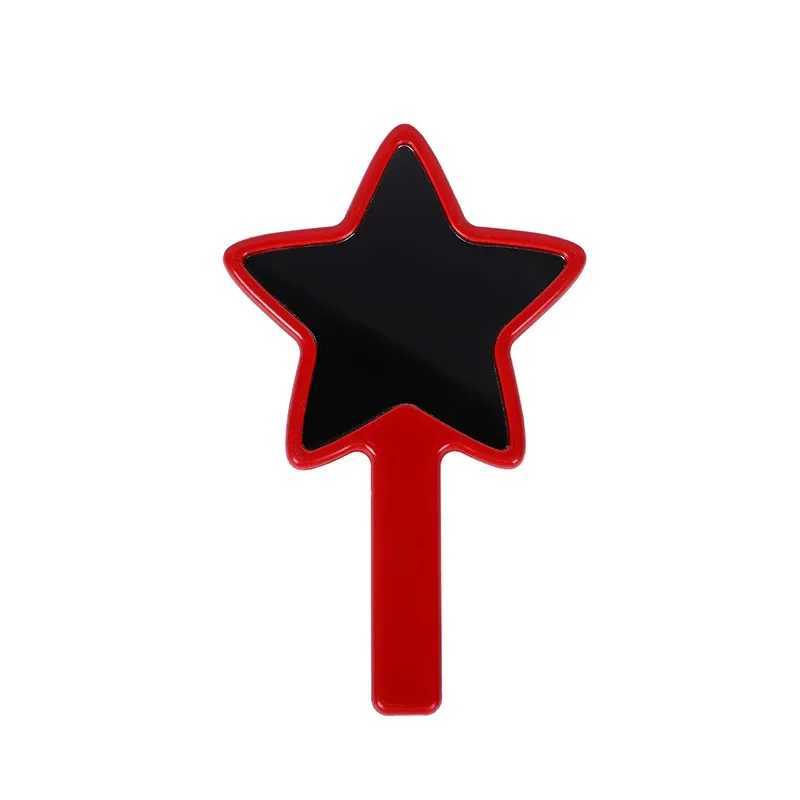 Beautiful makeup mirror with five pointed star handle handheld plastic handle portable mini makeup mirror makeup tool W240813