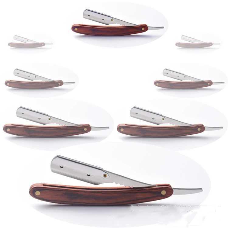 1Pcs Manual wood Handle Shaving Razor Mens Razor Classic Professional Barber Hair Cut Razor Change Blade Type Shaving KnifeM240814