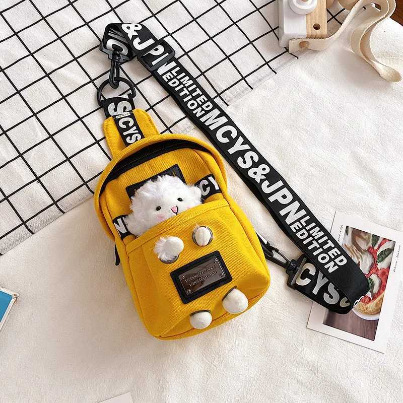 Childrens messenger bag cute canvas cross body chest bag fashionable mom childrens bag girl solid bag children Bolsas Para Ni os W240813