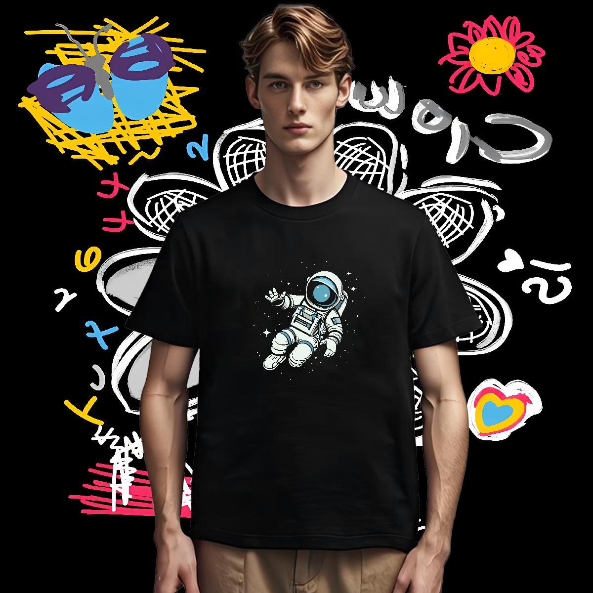T Shirts Men 230g Cotton universe Casual Daily Wear Pure Cotton Custom Print Plus Size Tshirt for Man Woman Fashion Design Unisex Top Tees