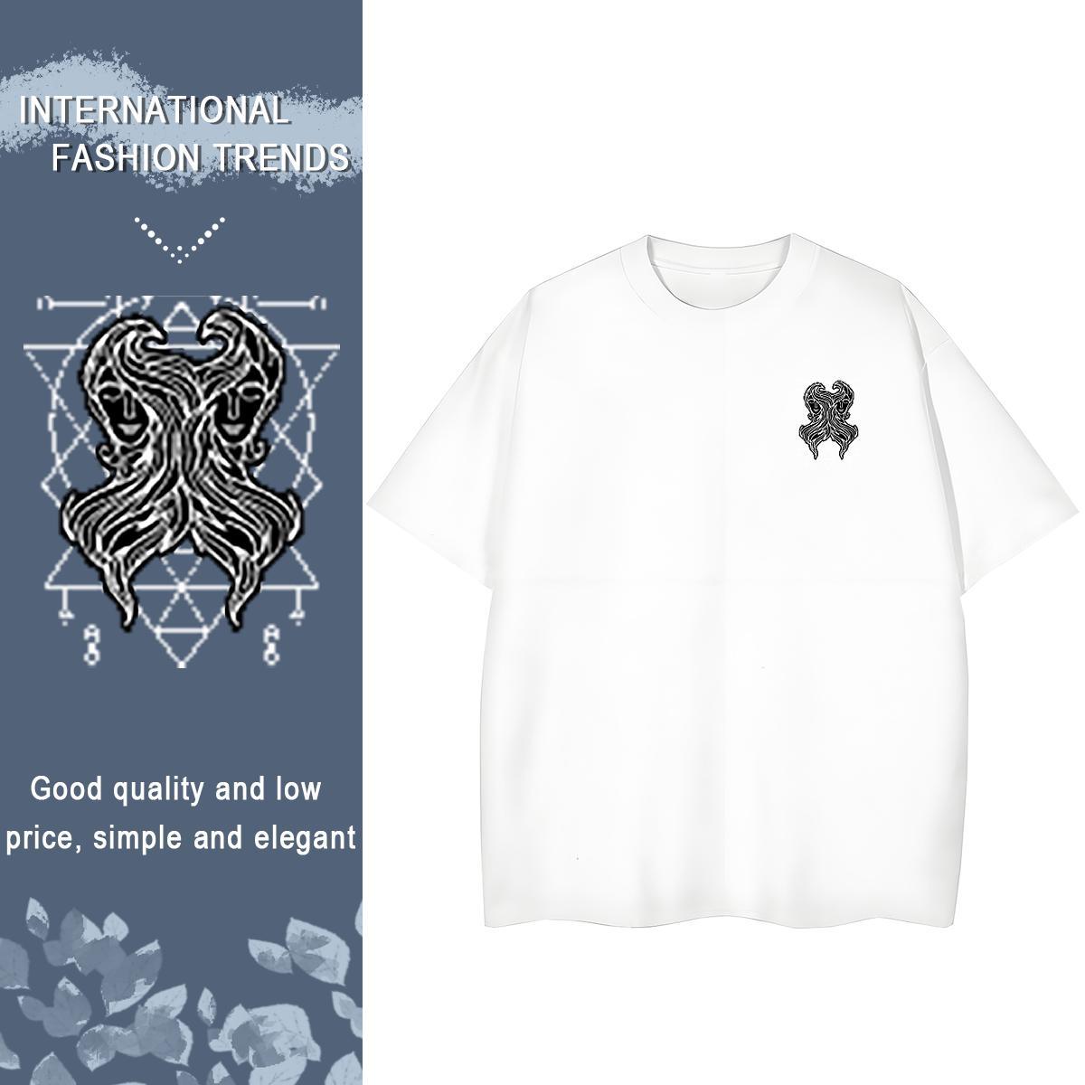 T Shirt For Man 230g 100% Cotton creature Street Breathable Short Sleeve Custom Printed Mens Tshirts Fashion Brand Clothings