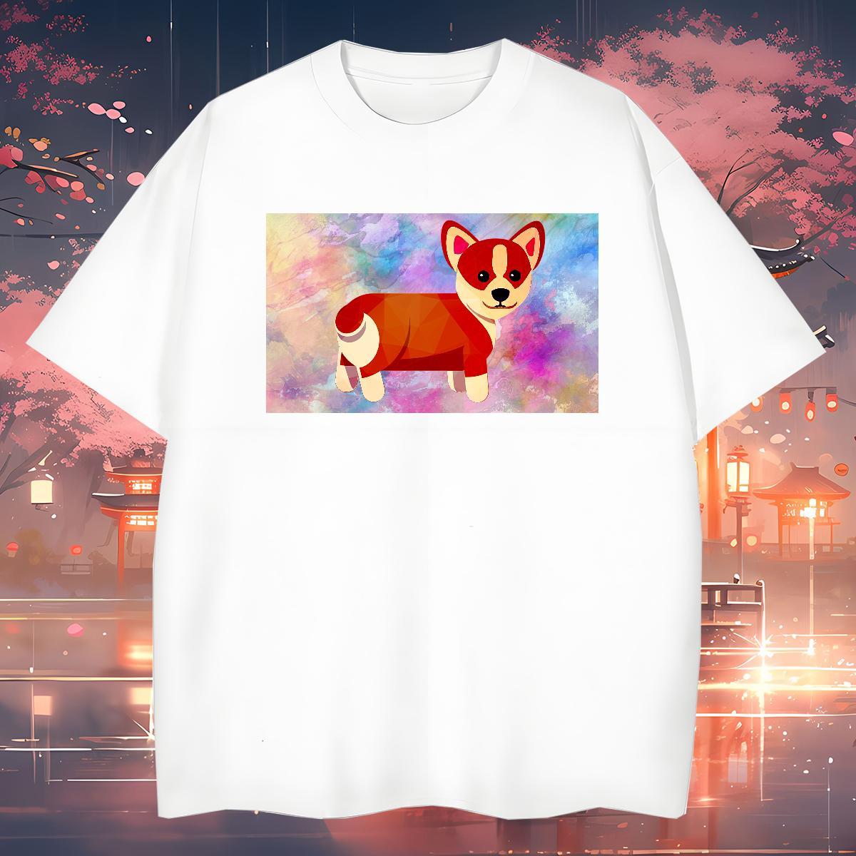 TOP Quality T-Shirts for Men Dog O-Neck Short Sleeve Casual Beach DIY Anime 230g Cotton Men Clothes T-Shirt Factory Direct Tshirts