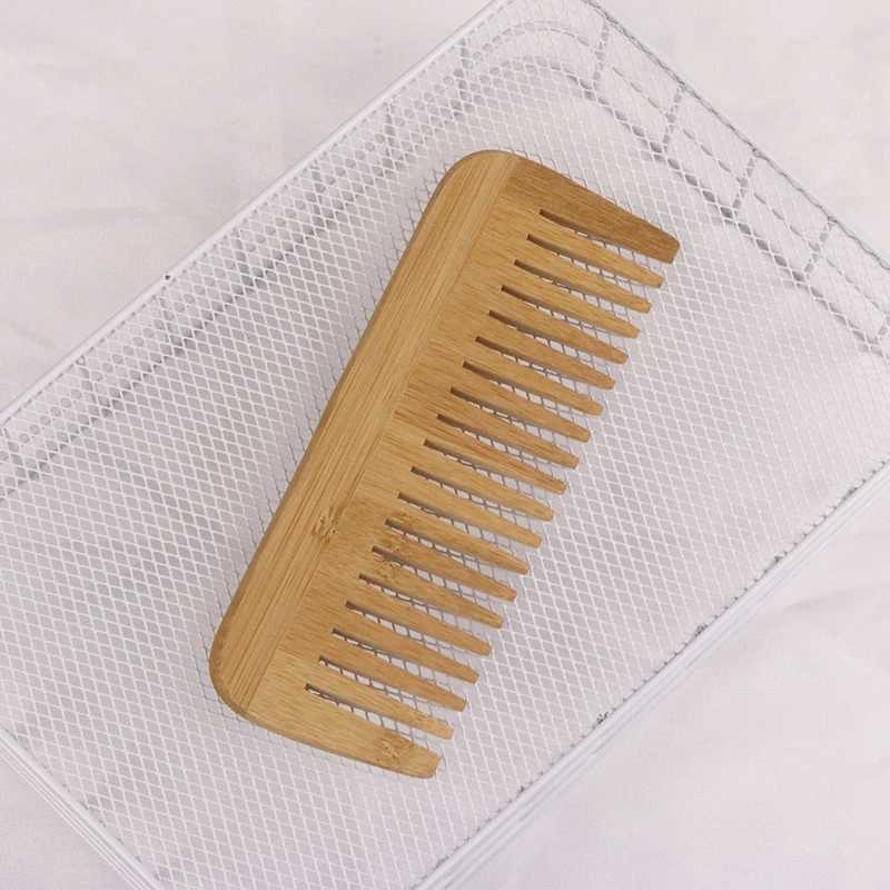 1 professional bamboo and wooden anti-static massage scalp wide teeth wooden massage hair comb hair styling comb W240813