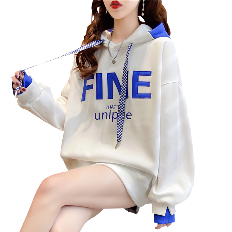 Back Pack Collar Spring and Autumn Color Contrasting Double Hooded Hoodie Coat for Women