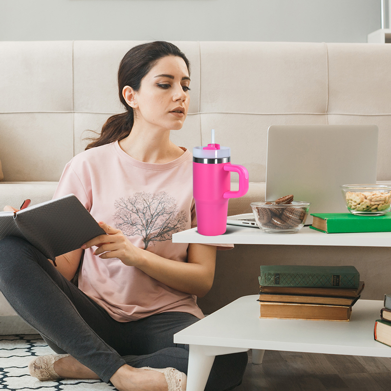 New Products!! 14oz Stainless Steel Double Wall With Handle Mini Travel Mugs W260226