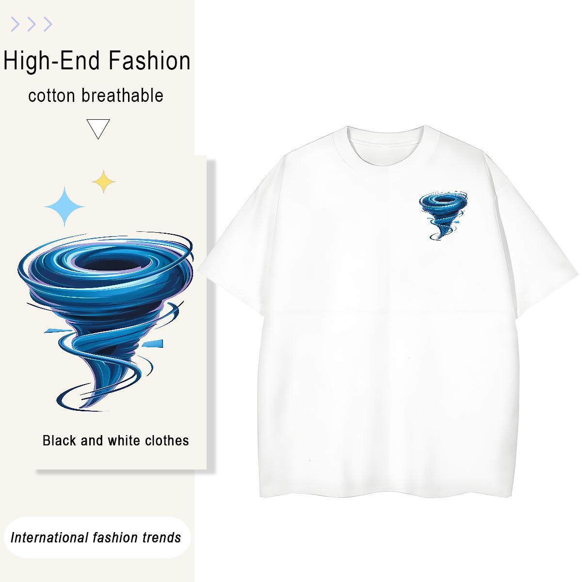 T Shirt For Man 100% Cotton 230g icon Beach Pure Cotton Black White Mens Tshirts 2024 New Comfortable Clothes