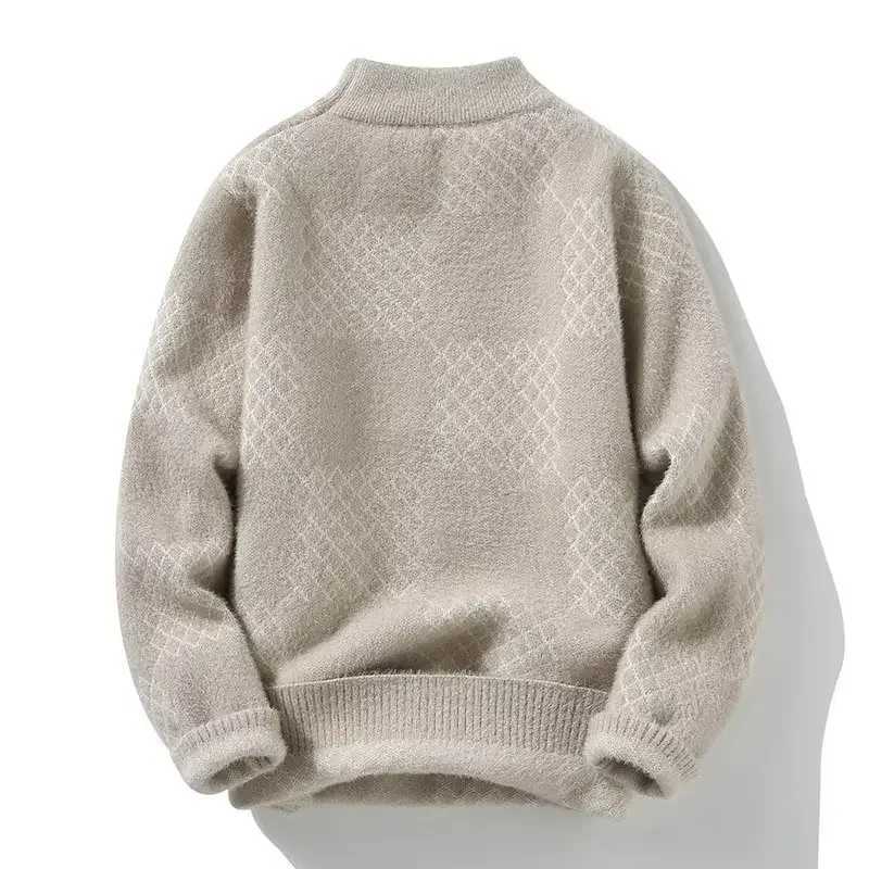 2023 Autumn/Winter Fashion Round Neck Thick Sweater Suitable for Mens Knitted Bottom Pulling Fashionable New StyleW240729