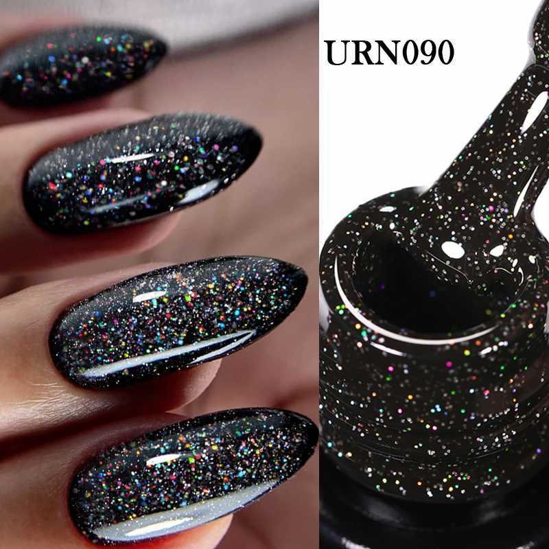 UR SUGAR 7.5ml Gold Glitter Nude Gel Nail Polish Aurora Winter Manicure Semi Permanent Soak Off UV LED Nail Art Gel VarnishM240814