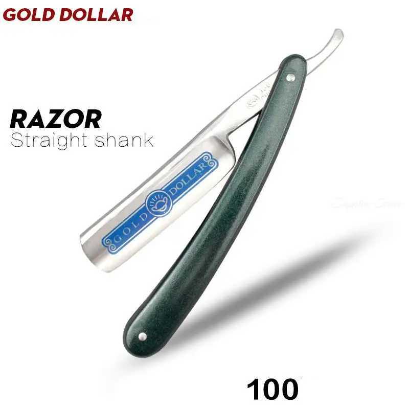 New Gold Dollar 100 Classic Shaving Straight Razor Manual Barber Razors Folding Knife Men Stainless Steel Shaving Razor G0114M240814